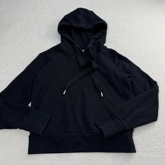 Aether Journey Pullover Womens M Black Hoodie Quiet Luxury $158 - Picture 3 of 9